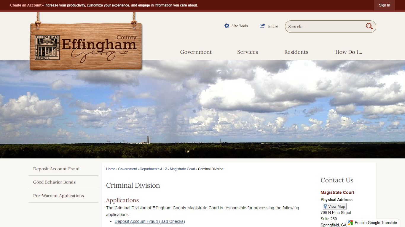 Criminal Division | Effingham County, GA